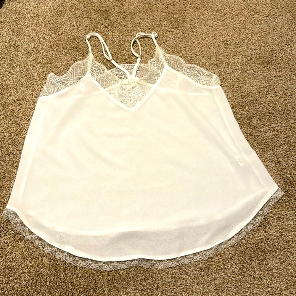 White Lacey Tank Top
